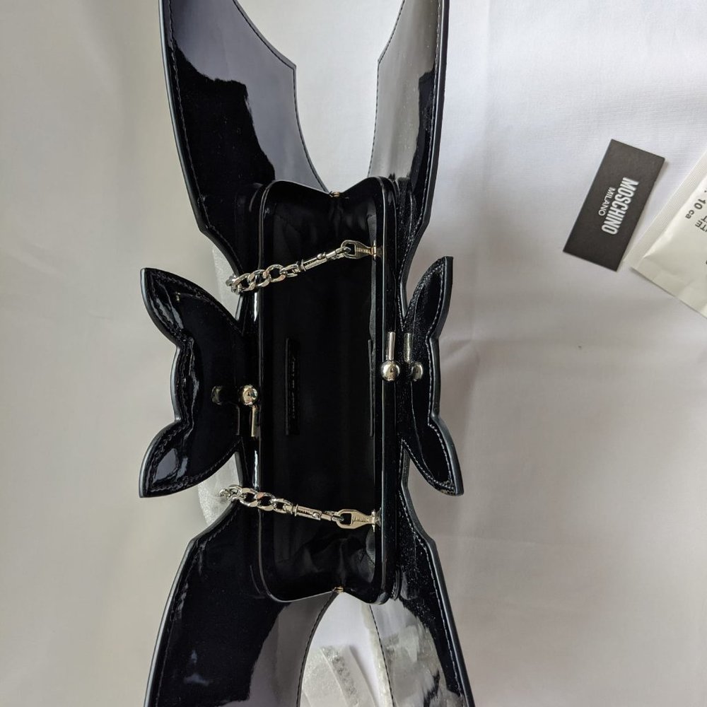 SS20 Moschino Couture Jeremy Scott SHINY BLACK BAT BAG HALLOWEEN TRICK OR CHIC - Picture 16 of 16